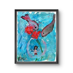Peonies Original Expressionism Acrylic Abstract Gallery Paper 11×14