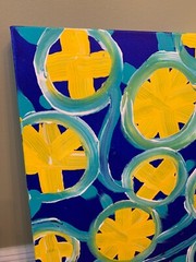 ABSTRACT Painting Original TRIPPY Art 24″x24″ Stretched Canvas