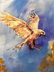 Original Abstract Hawk 12×16 Expressionism Hand Painted Living Room Art 298