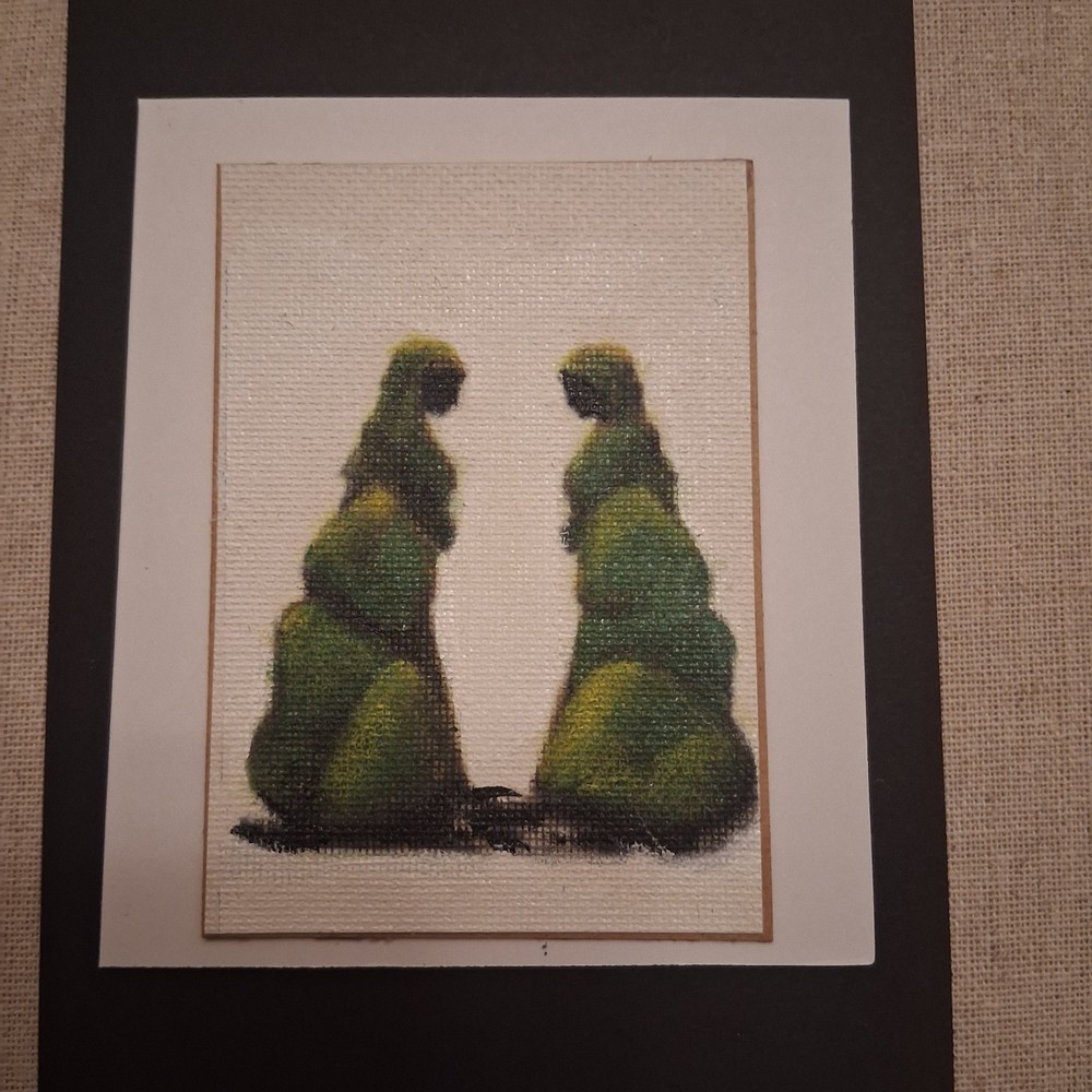 ACEO Moss Rock figure painting ‚ stick together by Stacy Singleton