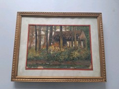 Pauline De Lacroix Garnier Landscape Painting Tree Nature Framed Signed