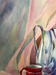 Watercolor Painting Kettle On The Table Unknown Artist Unframed Decor nAAA2795