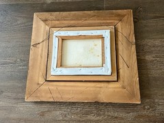 Framed Nautical Ship Painting with Wooden Frame 17/19 Inches
