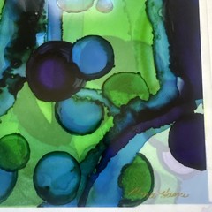 Beautiful , Unique , Original Hand Made -Alcohol Ink Painting on Plastic Resin