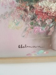 Maurice Helman Signed Original Vase Of Flowers Textured Oil Painting 18″×14″