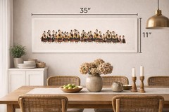 Mary Moe Folk Art Painting Group of Women Limited Edition 35×11 Signed