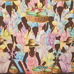 Jean Claude Blanc Haitian Colorful Painting On Canvas 18×15″