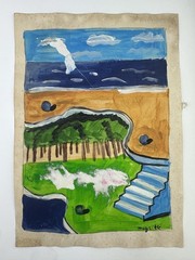 Rene Magritte COA Art Painting Original Drawing Vintage