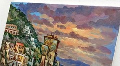 CETARA PAINTING ITALY AMALFI COAST CANVAS ORIGINAL by SOMMA ITALIAN WALL DECOR