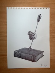 Darwin, God And Monkey, weird,mystery, Ape, magritte, original by Milan Zazel