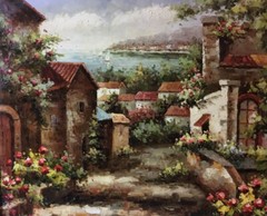 Original Sign Oil Painting On Canvas Wall Art Wood Carved Gold Frame 32”.5×28.5”