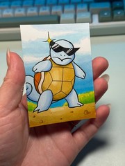 ACEO Original Pokemon Fanart „Cool Squirtle“, Mini Art 2.5 x 3.5 Inches Anime