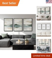 Large Framed Abstract Canvas Art – Serene Nature Landscape Set for Home Decor