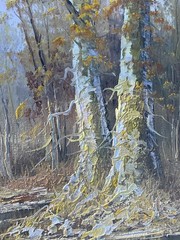 Stunning Alfred Withers C. (1856-1932) Autumn Scenic Landscape Oil Canvas 44×32