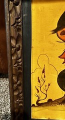 Herbert Roy Shorty Signed Navajo Two Faces Desert Art Painting on Canvas 1977