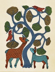 Family | Gond Art Painting | Handmade Paper | Acrylic Color