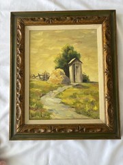Vintage Framed Original Oil on Canvas Landscape – 25×21.5 Framed, 18×14 Canvas