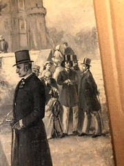 Original Antique Signed Published Illustration Art Painting George Eliot Novel