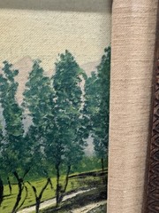 VAN GOGH STYLED ORIGINAL ART FIELDS HOUSES NATURE FRMD SKY