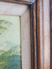 Vintage Cantrell Framed 28″ X 24″ Oil Painting Landscape Autumn