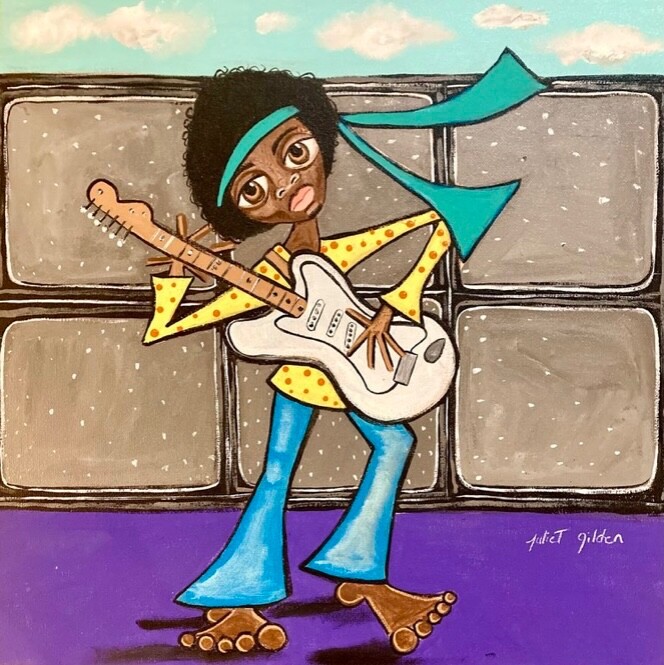 Jimi Hendrix Wall Art Psychedelic Rock Legend Music Icon Decor 1960’s Guitarist