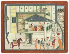 Sikh Miniature Painting Of Sikh Maharaja Sitting With His Family 13×10 Inches