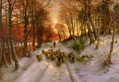 Oil painting goats winter Glowed-with-Tints-of-Evening-Hours-Joseph-Farquharson