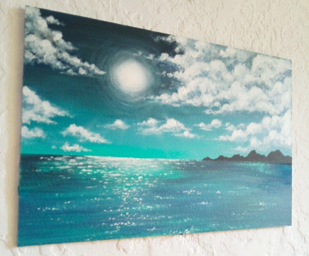 Original Acrylic Seascape Painting Signed by Wall Artist…