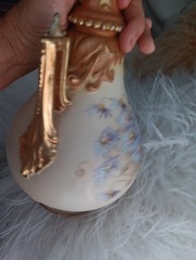 Art Noveau Vase 13X 7. 1 X2 Handmade Paint. Soo Gourgeus 1883 .perfect Cond.
