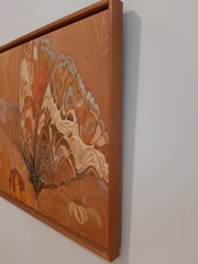Louise Forbes Original Painting Oil On Wood „Butterfly“ California MCM Art 18×22