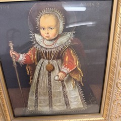 Maurits de Héraugières (1595) Vintage Rennaisance Child Gold Ornate Painting