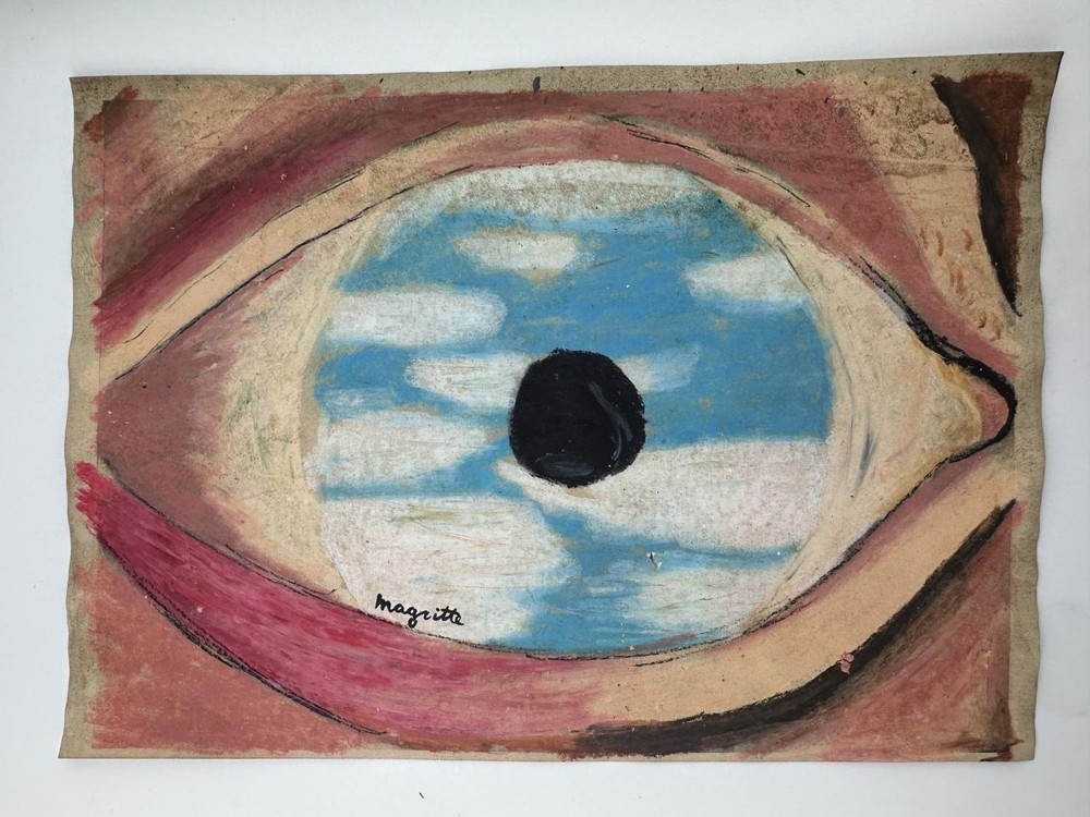 Rene Magritte COA Art Painting Original Drawing Vintage