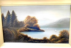 Beautiful Vintage Oil Painting On Board Unsigned – Gold Tone Frame 23×15 Inches