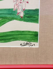 Matching Pair 1949 Original Watercolor Botanicals – Shell Ginger & Calla…