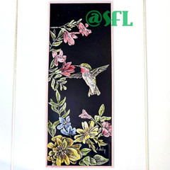 Original Art Hummingbird Flowers By Deana Daly Signed Matted And Framed Cottage