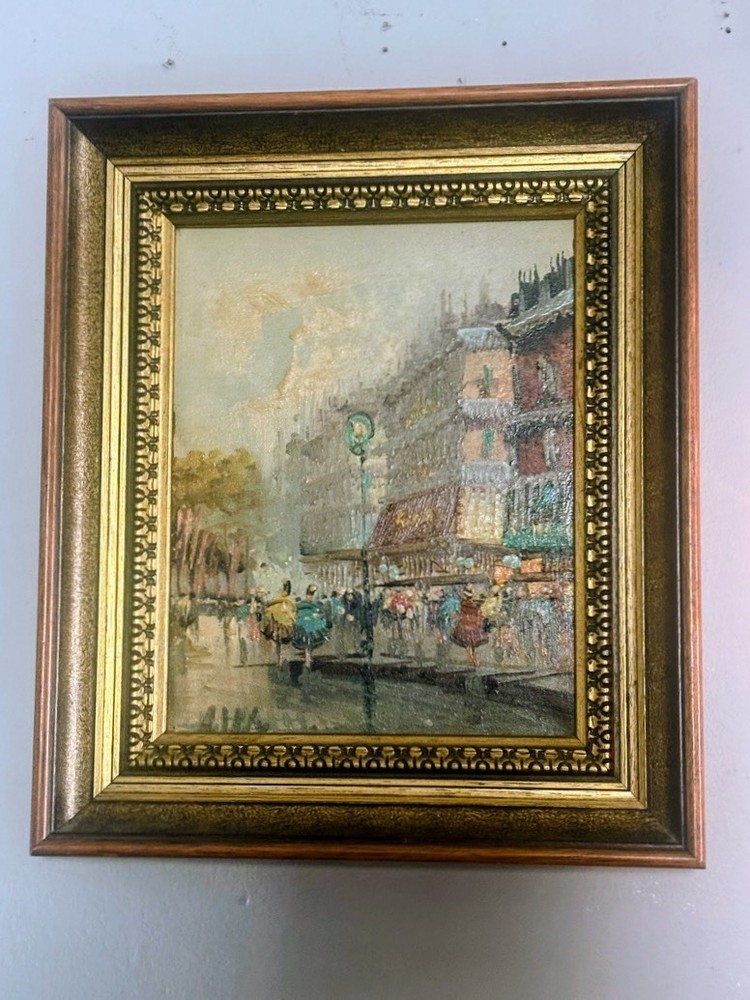 Antonio Devity Original Oil Painting of Notre Dame De Paris Signed & Framed
