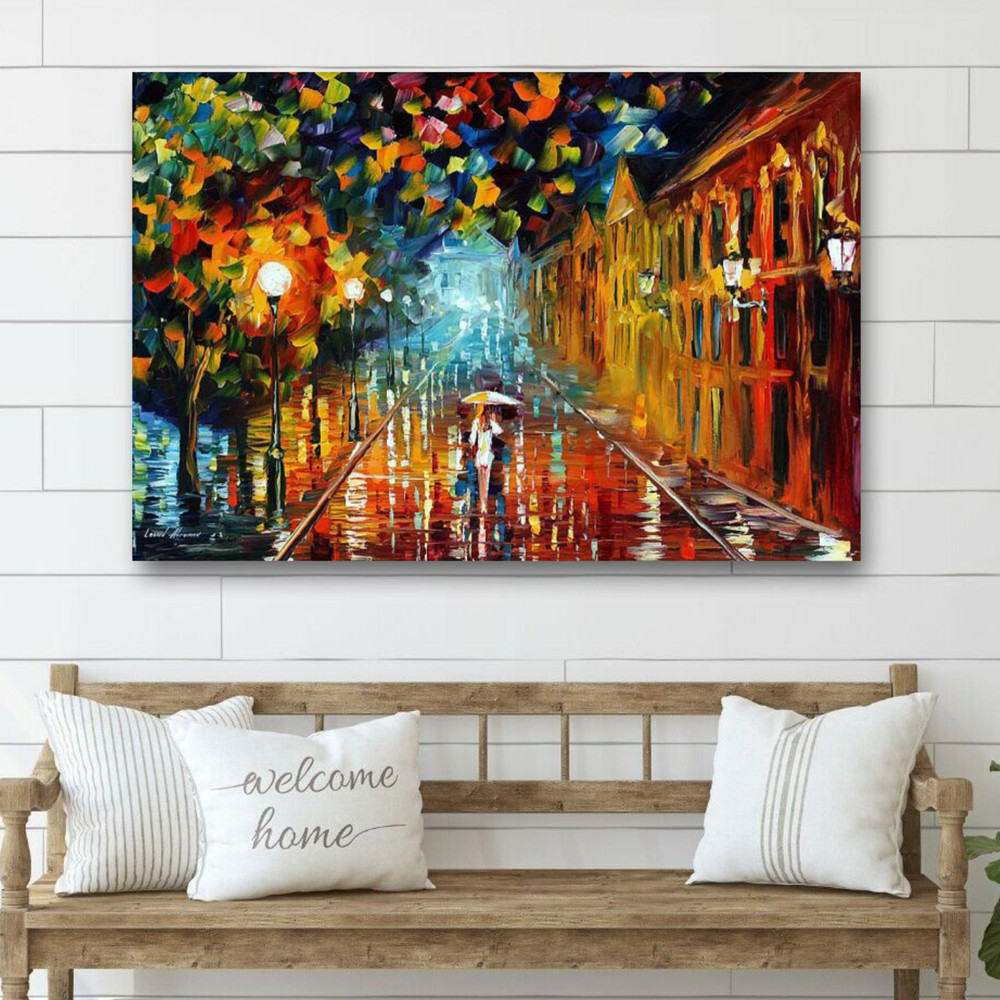 Leonid Afremov THE BEAUTY OF NIGHT RAIN 30″x24″ LIMITED EDITION GICLEE ORIGINAL