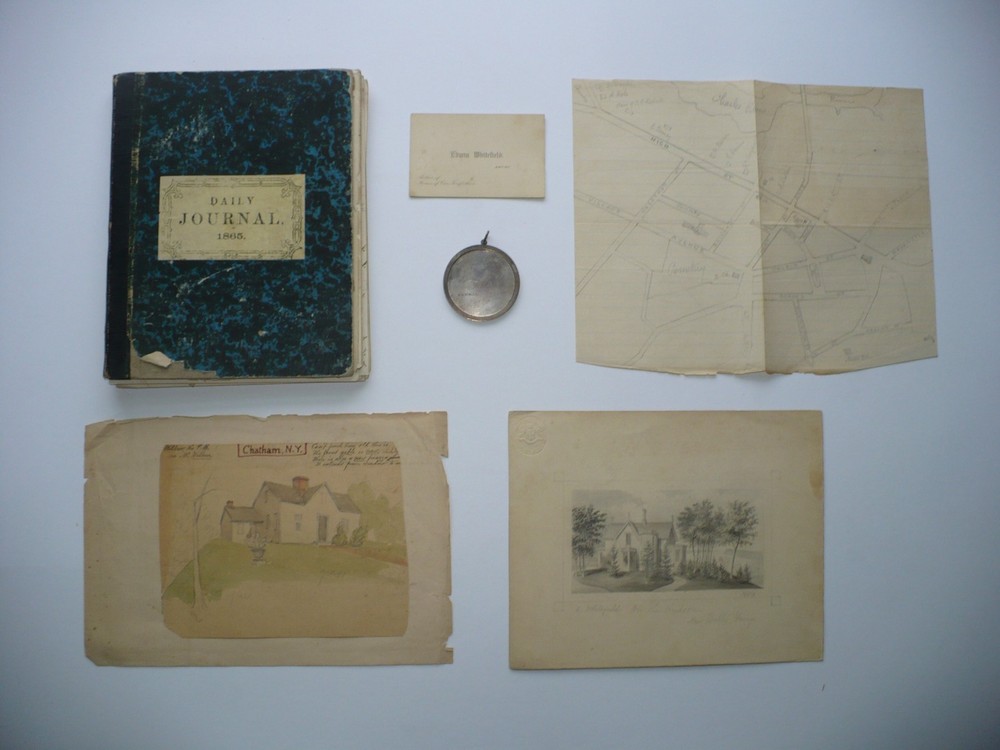 HISTORIC 1865 EDWIN WHITEFIELD LANDSCAPE ARTIST JOURNAL DIARY, 1842 SILVER MEDAL