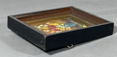Original Miniature Oil Painting Floral Still Life Blue Vase Signed D Long Framed