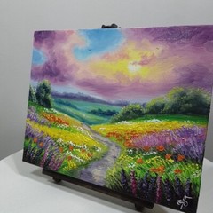 Original Hand Painted Landscape Summer Home Decor Wall Art Gift Ukrainian Artist