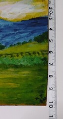Southern Folk art 85 MILES TO ROCK CITY Painting Signed M.F 84 Cardboard 10×13