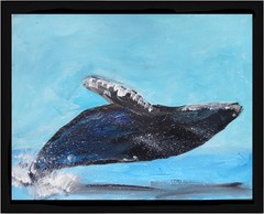 Abstract/Expressionism 11×14 Breached Whale -One of a Kind Street Art Painting