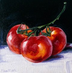 Tomatoes by S.Lee Mark – Still life Original oil painting Fruit Home Décor art