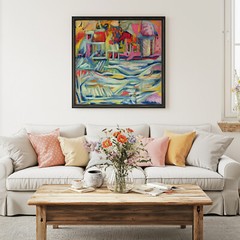 MULTI-COLOR Wall Art Print „Waterfront“ 11 X 14 UNFRAMED NEW Giclee – JH Brown