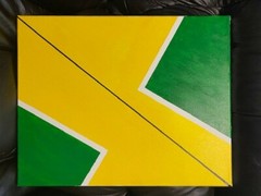 Yellow and Green. Dividing Line. 