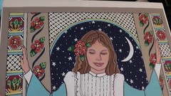 original 18×24 b woolston fine art painting moon lady