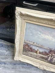 Marie Charlot Signed Oil On Canvas Medium 20”x16” Original Framed