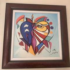 Alfred Gockel American Hearts Giclée Canvas 22×22″ Painting