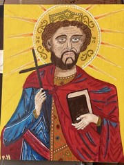 Painting 16”x20” By P.H , “ Saint Constantine “Editor Of The Bible , signed
