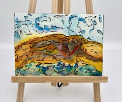 Original Ghost Ranch New Mexico Watercolor Ink Painting Southwest Desert Art 6×8